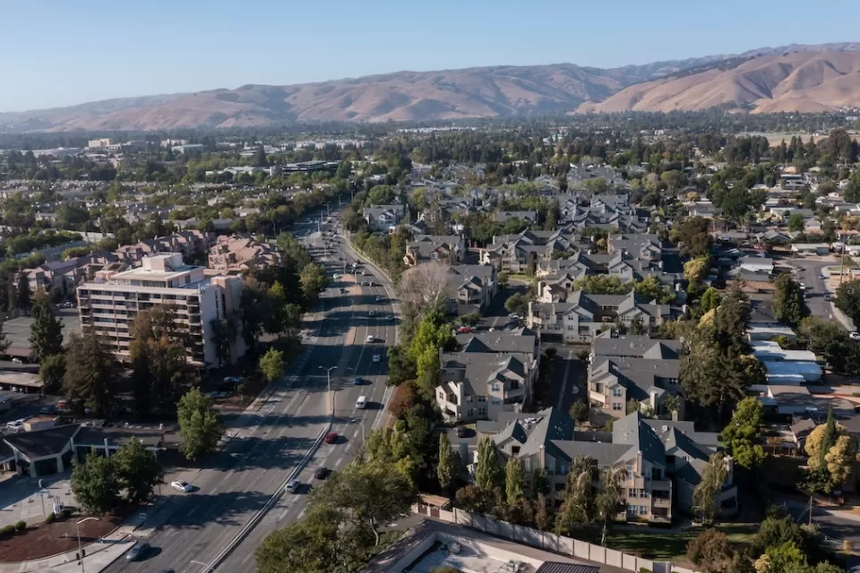 Aerial view of Fremont, California.